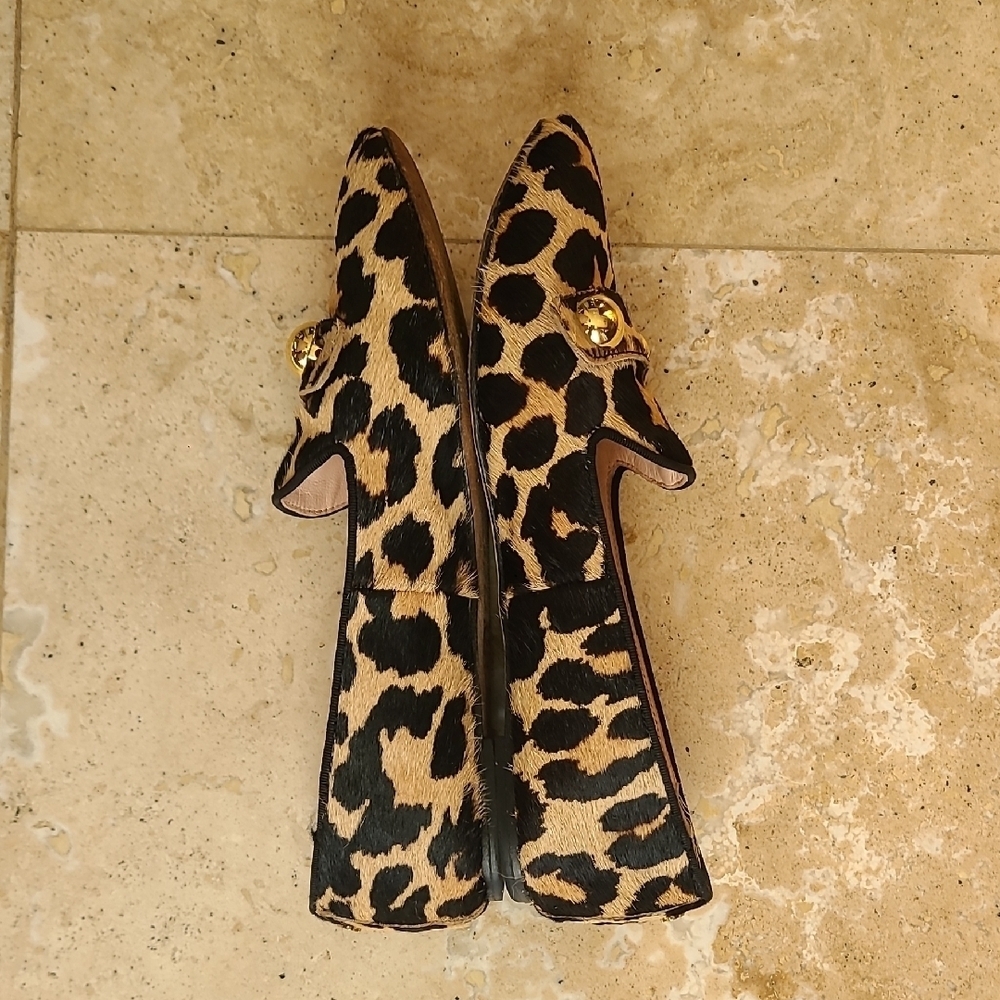 Kate Spade Animal Print Loafers with Gold Accents - Picture 6 of 10